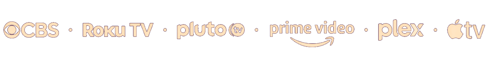 As seen on CBS, Roku TV, Pluto TV, Prime Video, Plex, and Apple TV